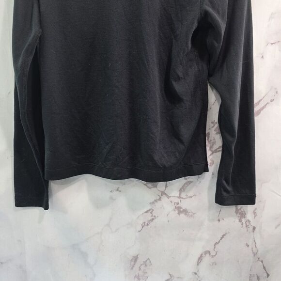 Patagonia Shirt Womens Small Black Long Sleeve Capilene Tech Active Crop - Picture 7 of 9